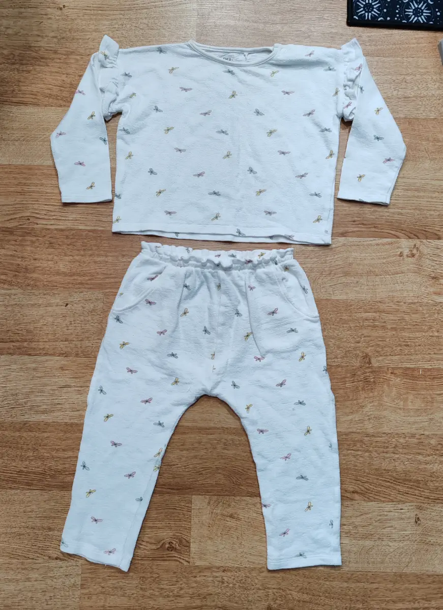 F&F girls butterfly top & leggings set - 18-24 months