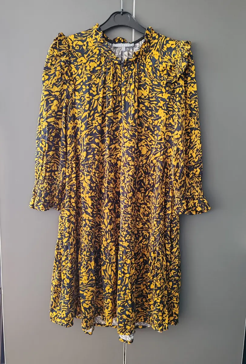 Oliver Bonas Floral Tiered Midi Dress With Pockets Size 10