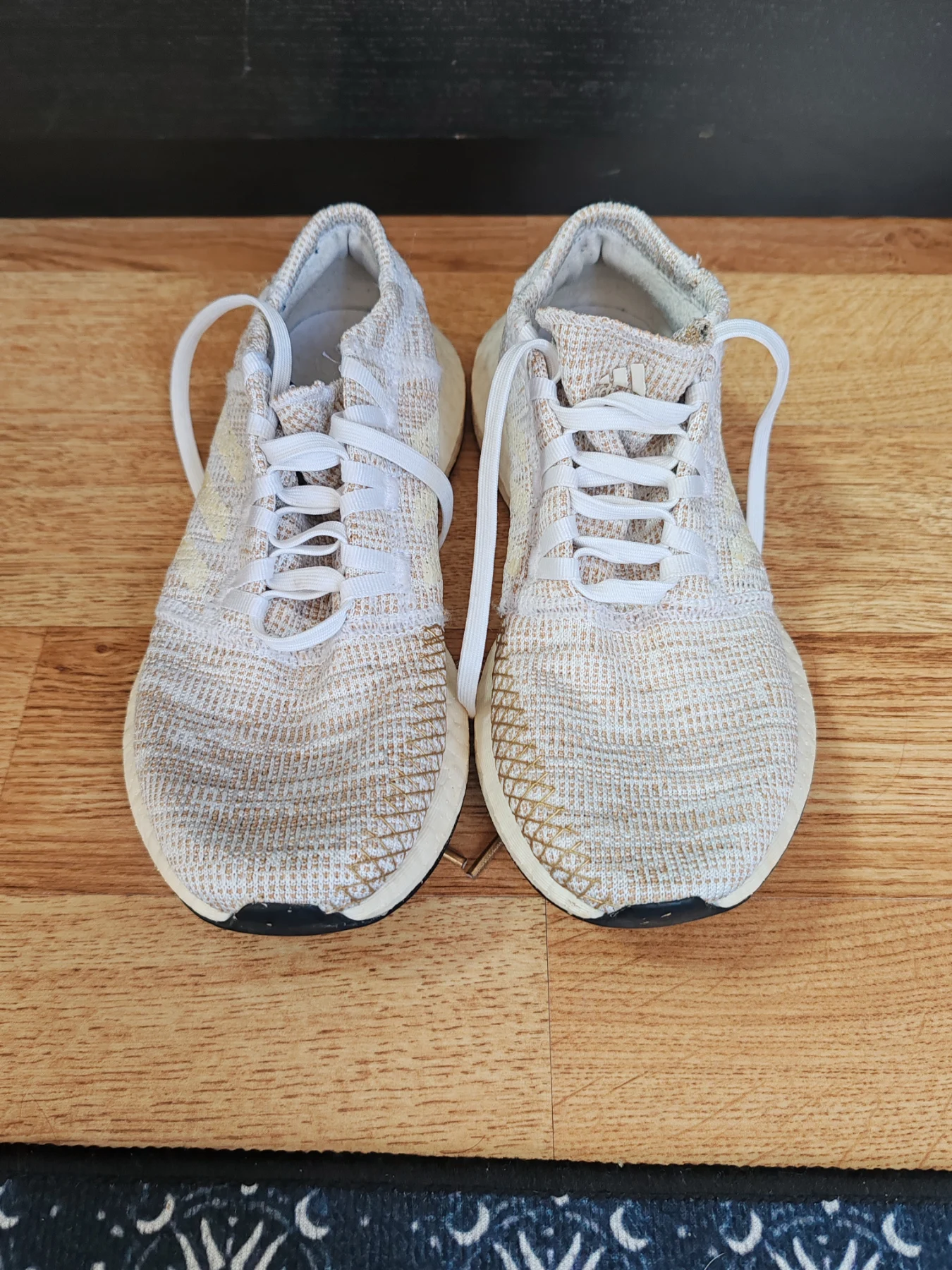 Adidas Pureboost Go Knit Running Shoes UK 4 Gold White