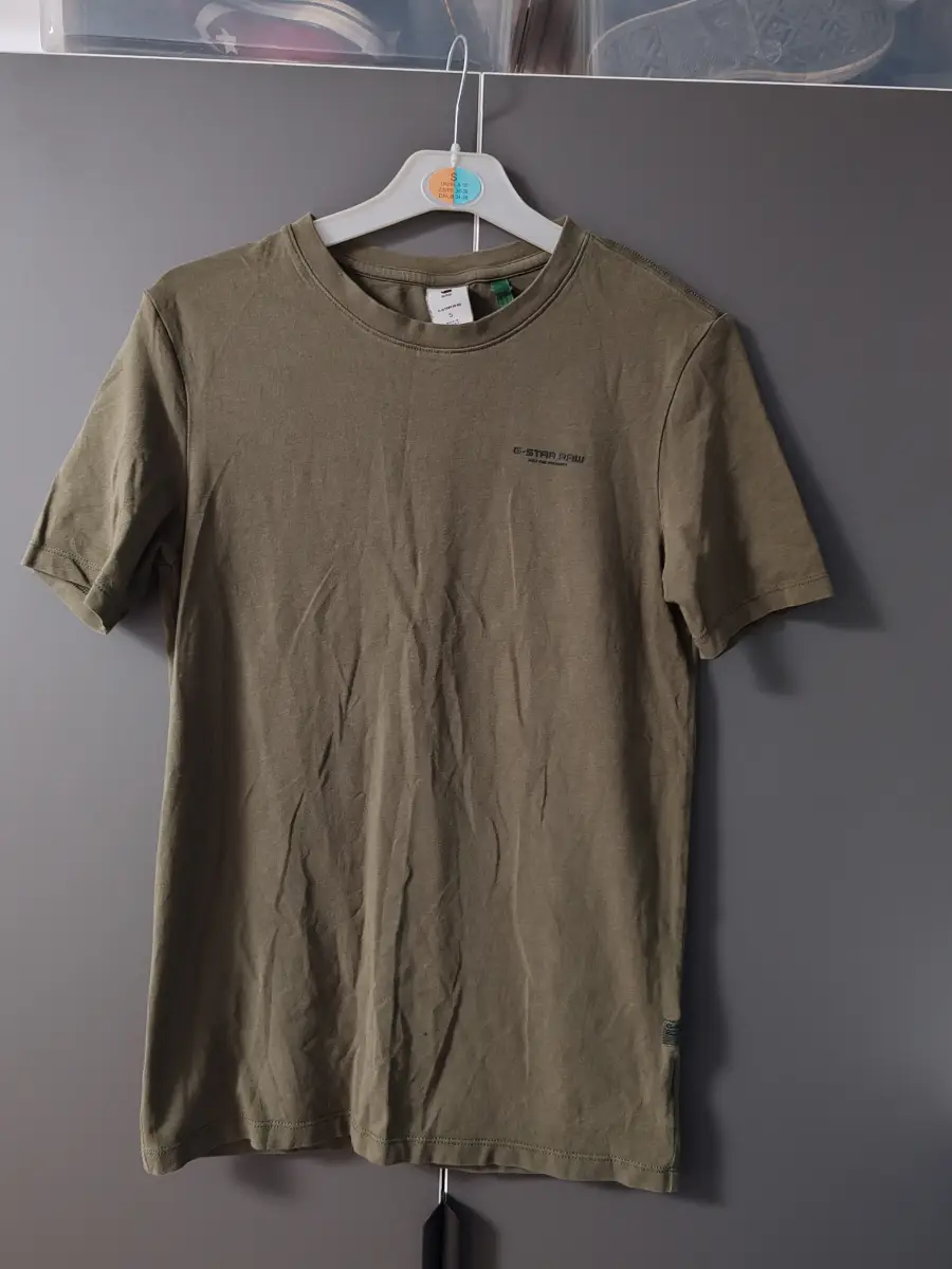 G-Star Raw Men’s T-Shirt | Size S Small | Khaki Olive Green Crew Neck