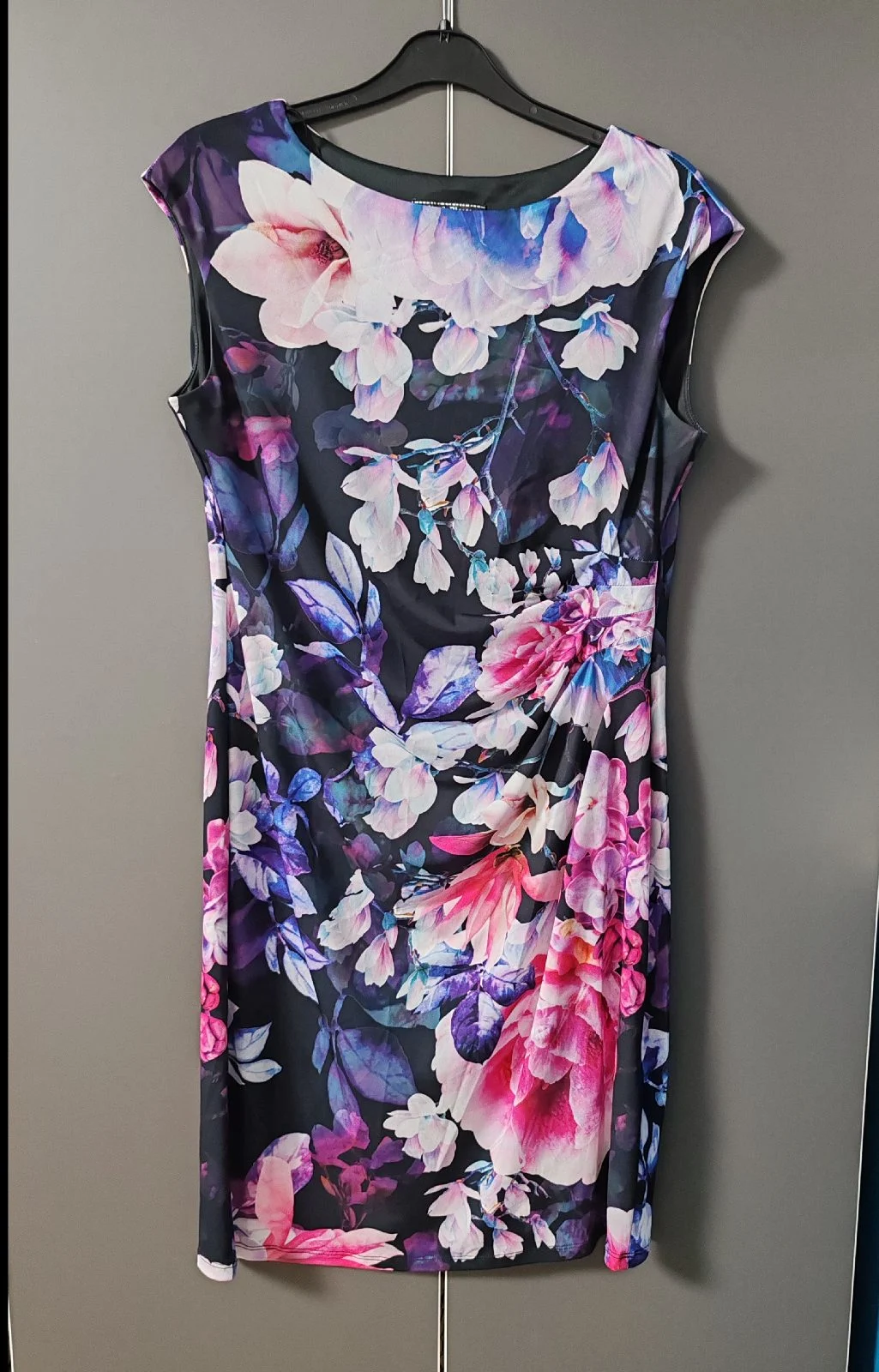 Billie & Blossom Dorothy Perkins Floral Ruched Wiggle Dress - Size UK 14