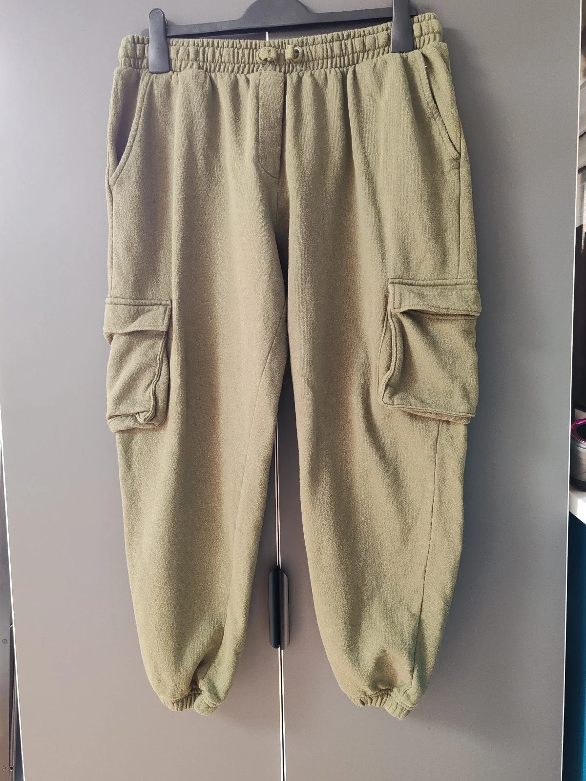 Primark Khaki Green Cargo Joggers Sweatpants Size L (14-16)