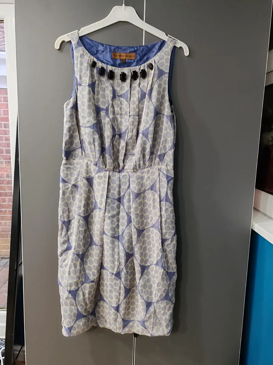 Fenn Wright Manson silk blend embellished occasion dress - UK 10