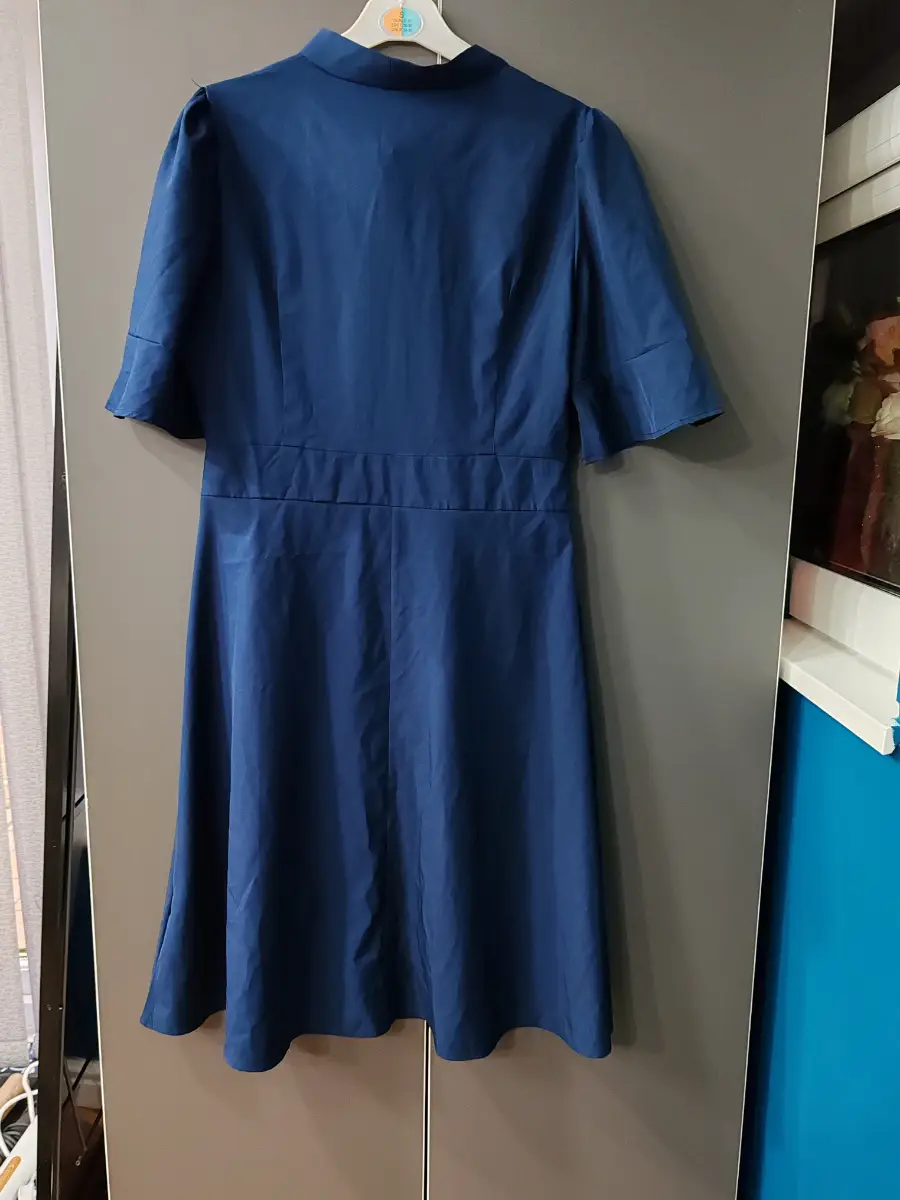 SHEIN blue fit & flare tea dress - Size L (12-14 approx)