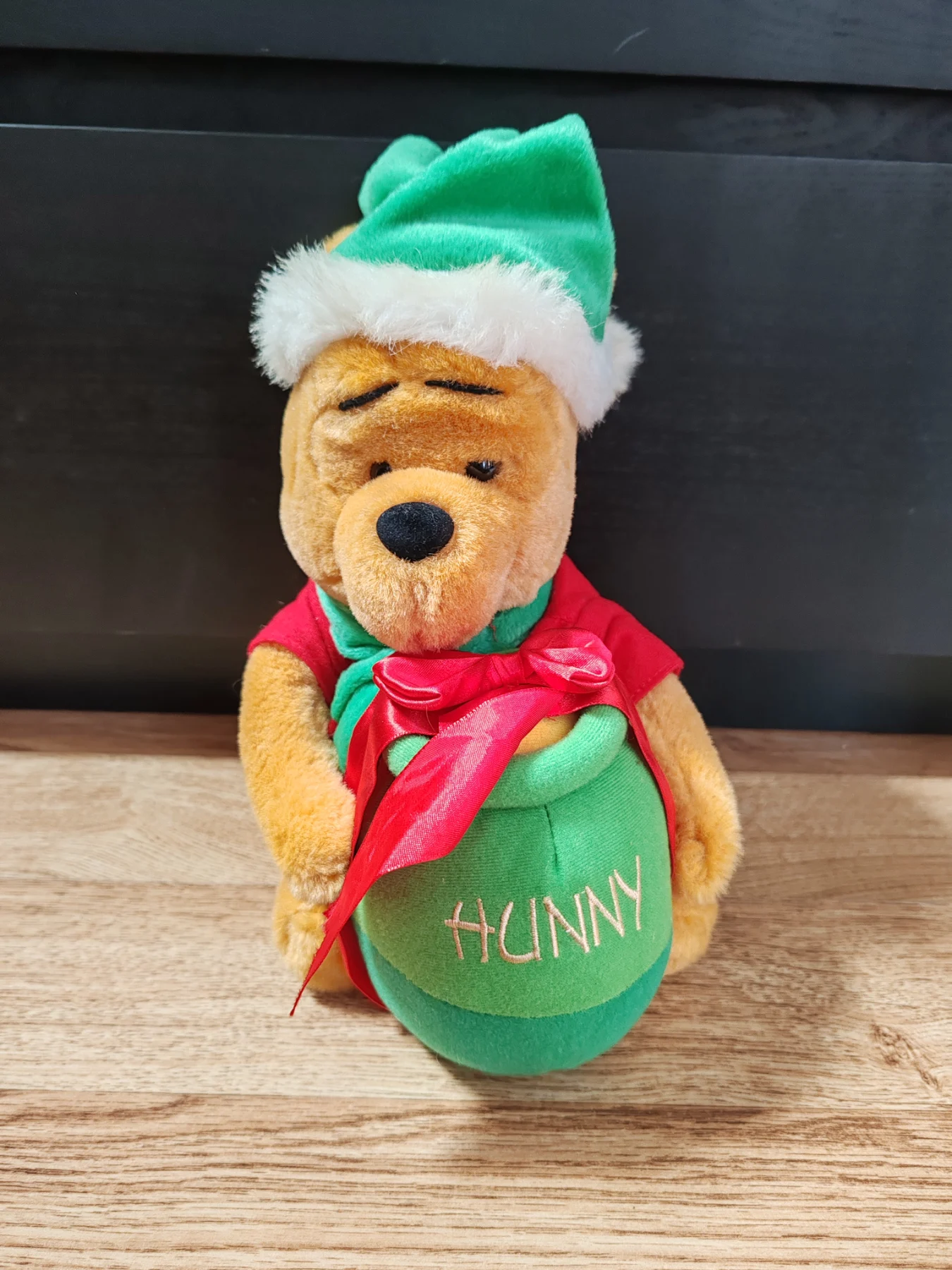 Disney Nicotoy Winnie the Pooh Christmas Elf Plush with Hunny Pot