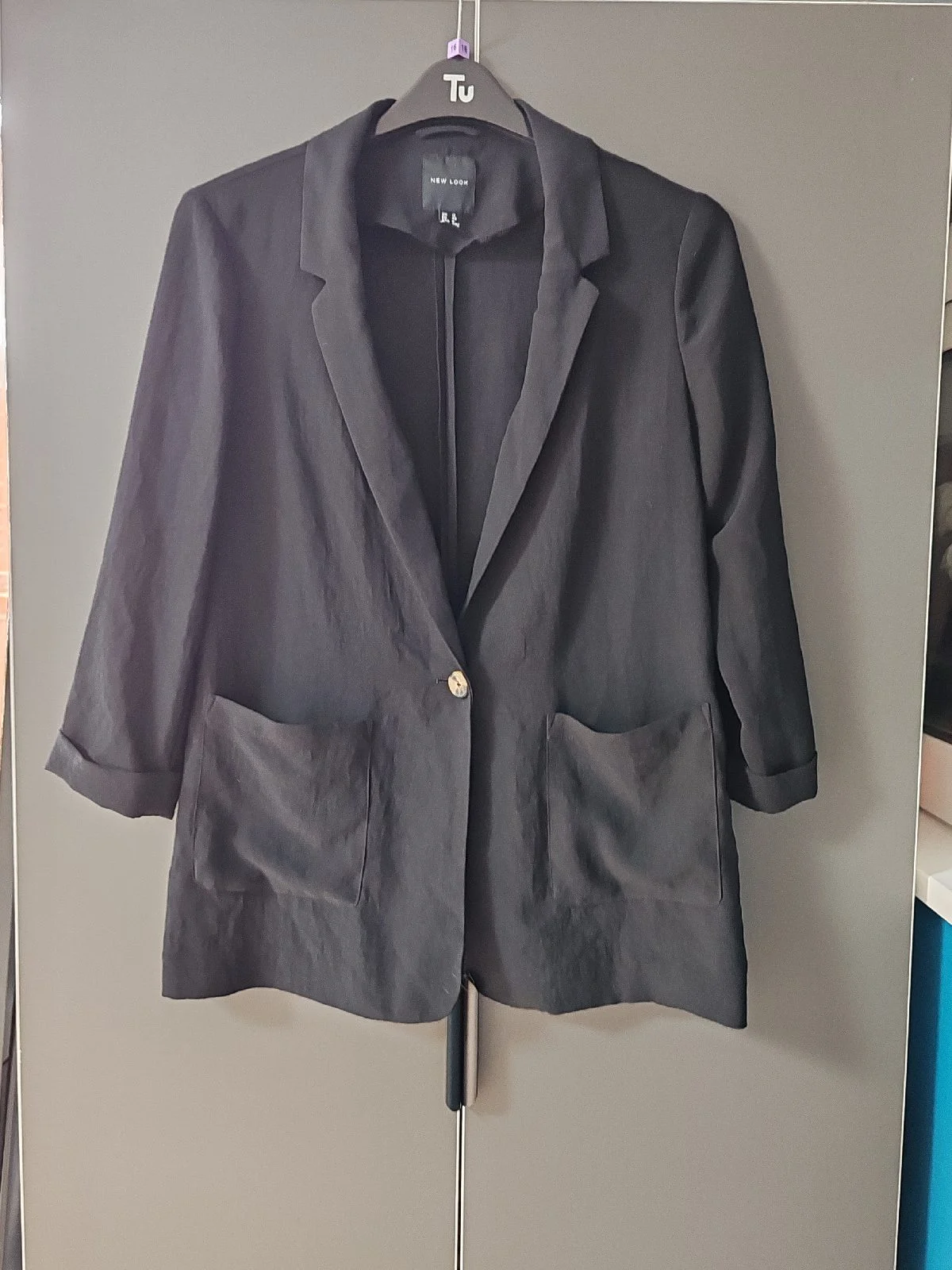 New Look Black Casual Blazer Jacket Size 12