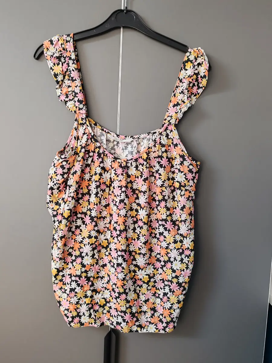 George At Asda Floral Frill Strap Cami Top Size 14 Brand New