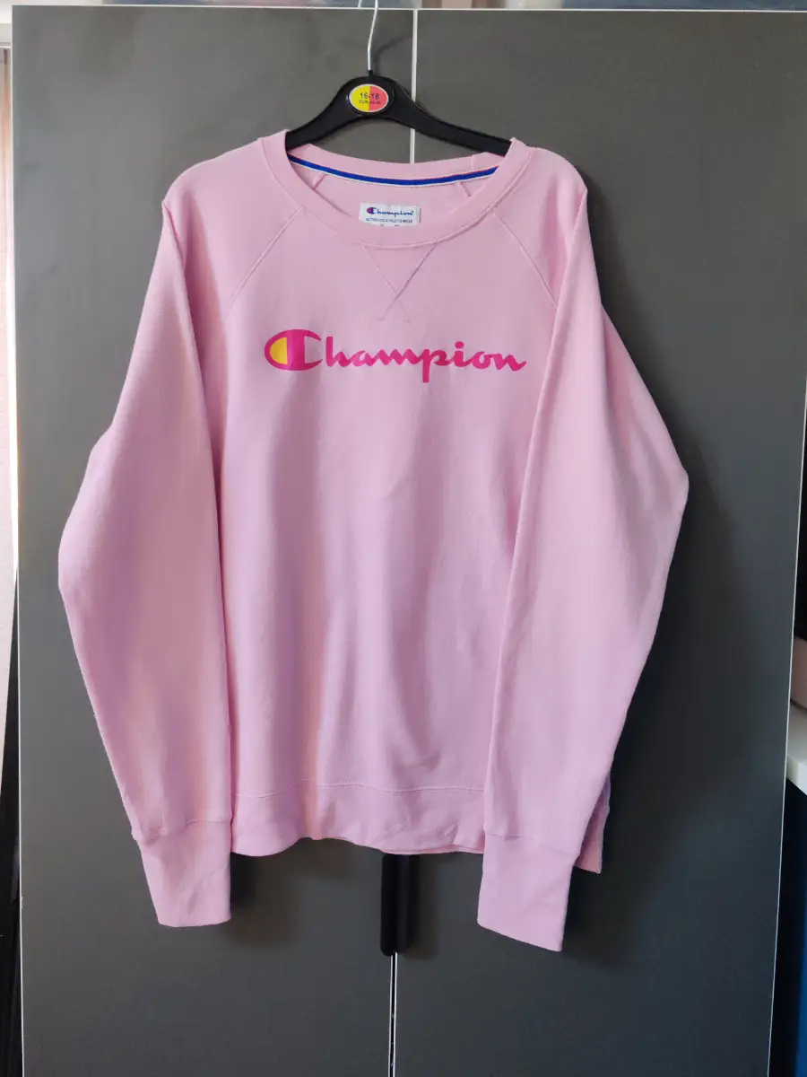 Champion Authentic Athleticwear Pink Spellout Crewneck Sweatshirt Size L