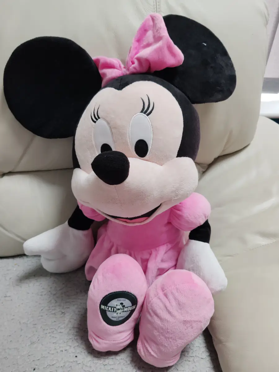 Large Disney store Minnie mouse plush - pink polka dot dress