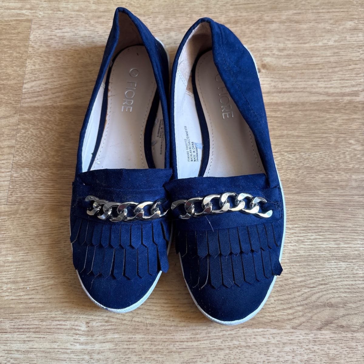 Size 3 navy flat loafer shoes