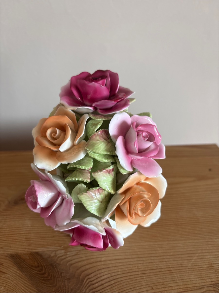 Porcelain rose ornament