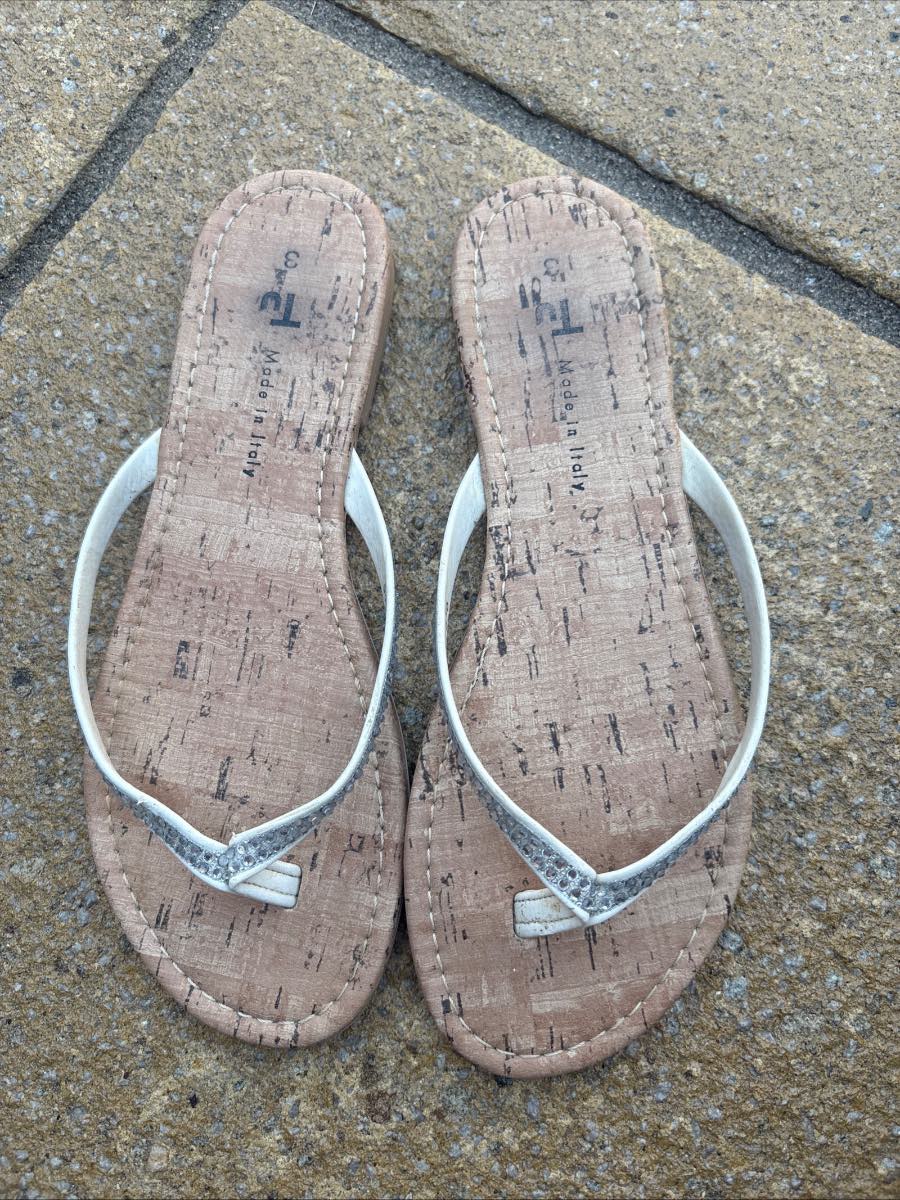 Size 3 diamanté flip flops