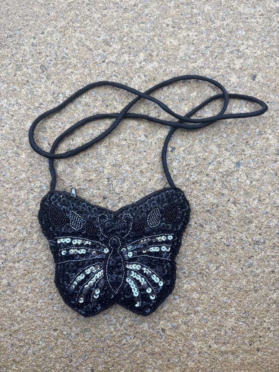 Small sequin butterfly purse shoulder bag