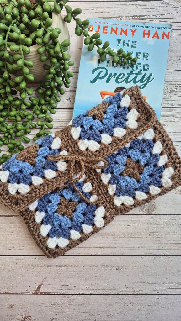 Crochet book cover granny square