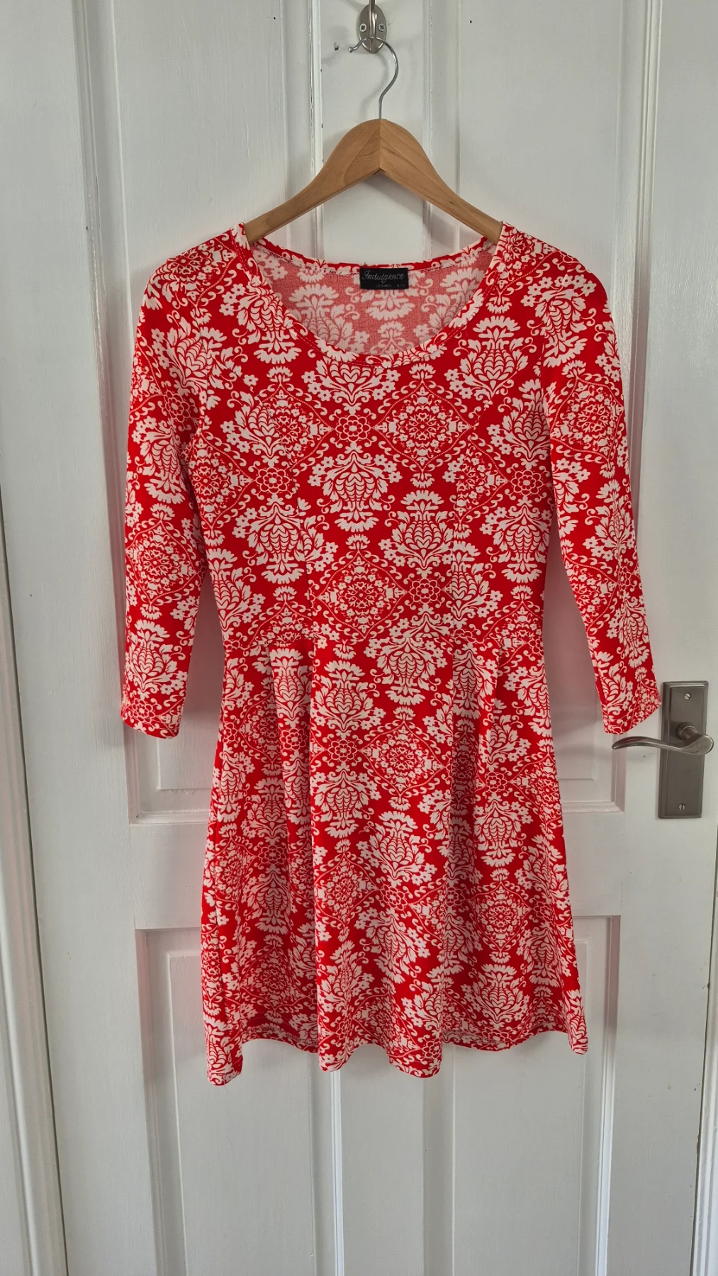 Red & White Patterned Dress
