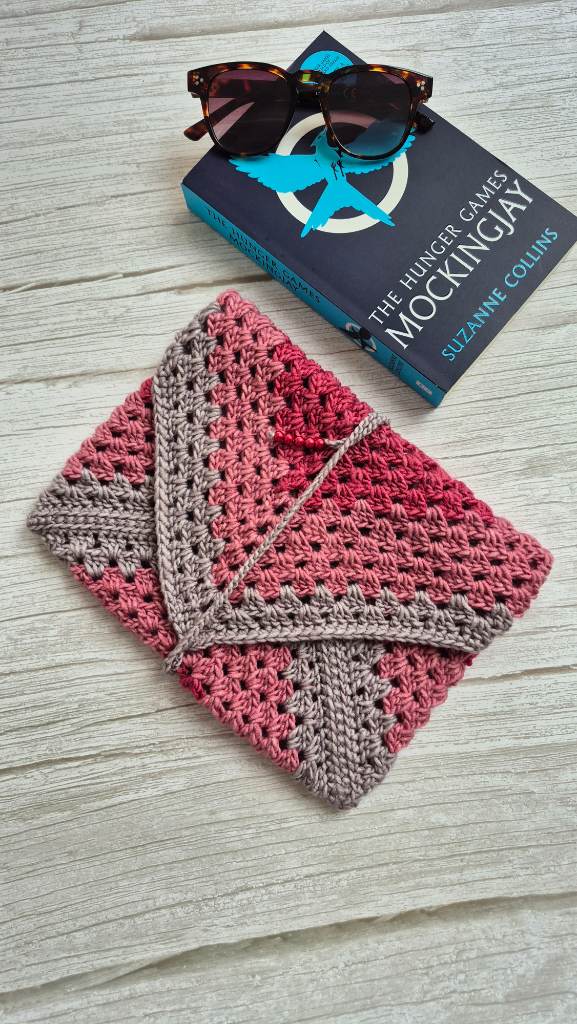 Crochet granny square book cover