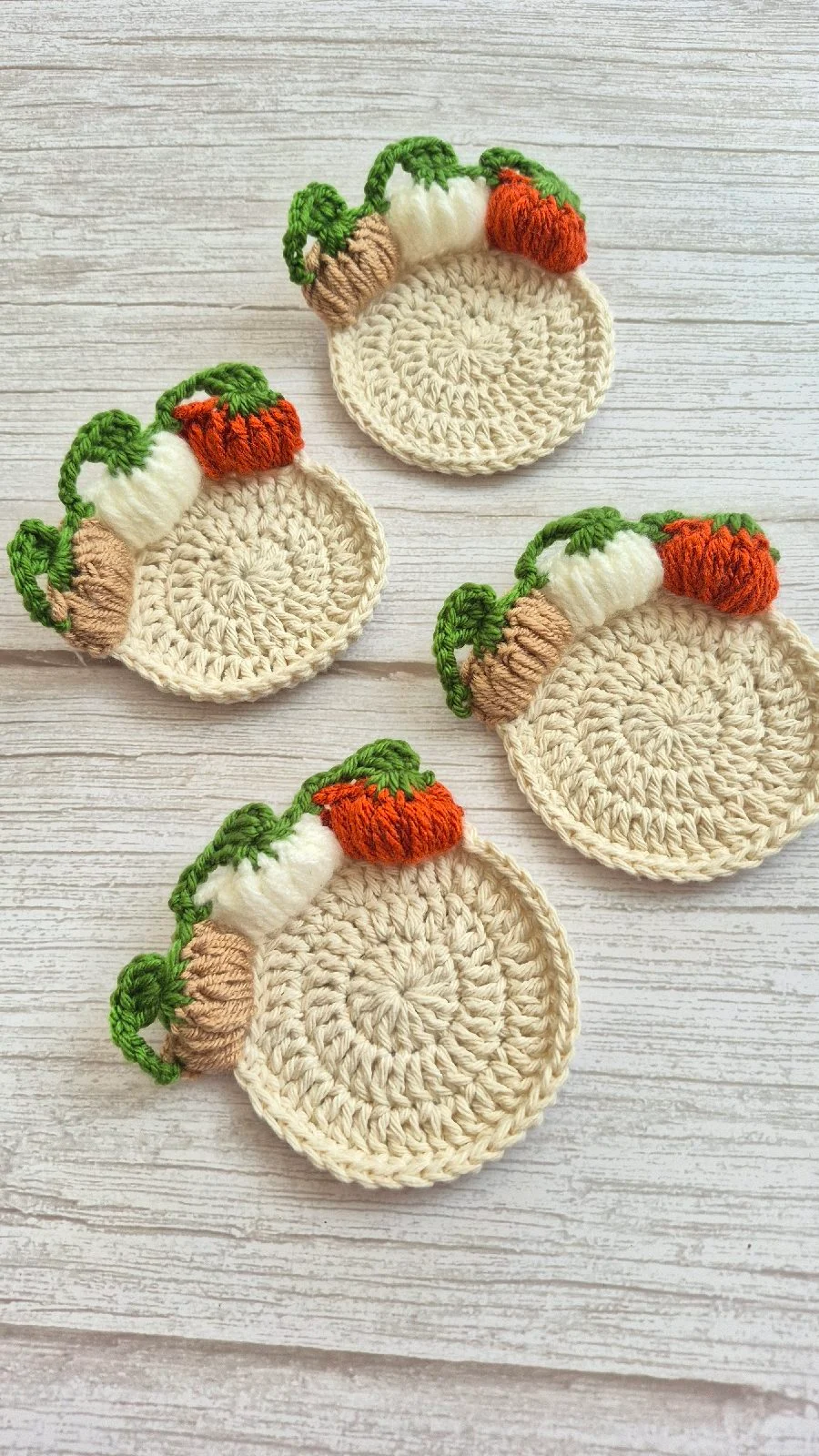 Crochet Pumpkin Coasters 🎃