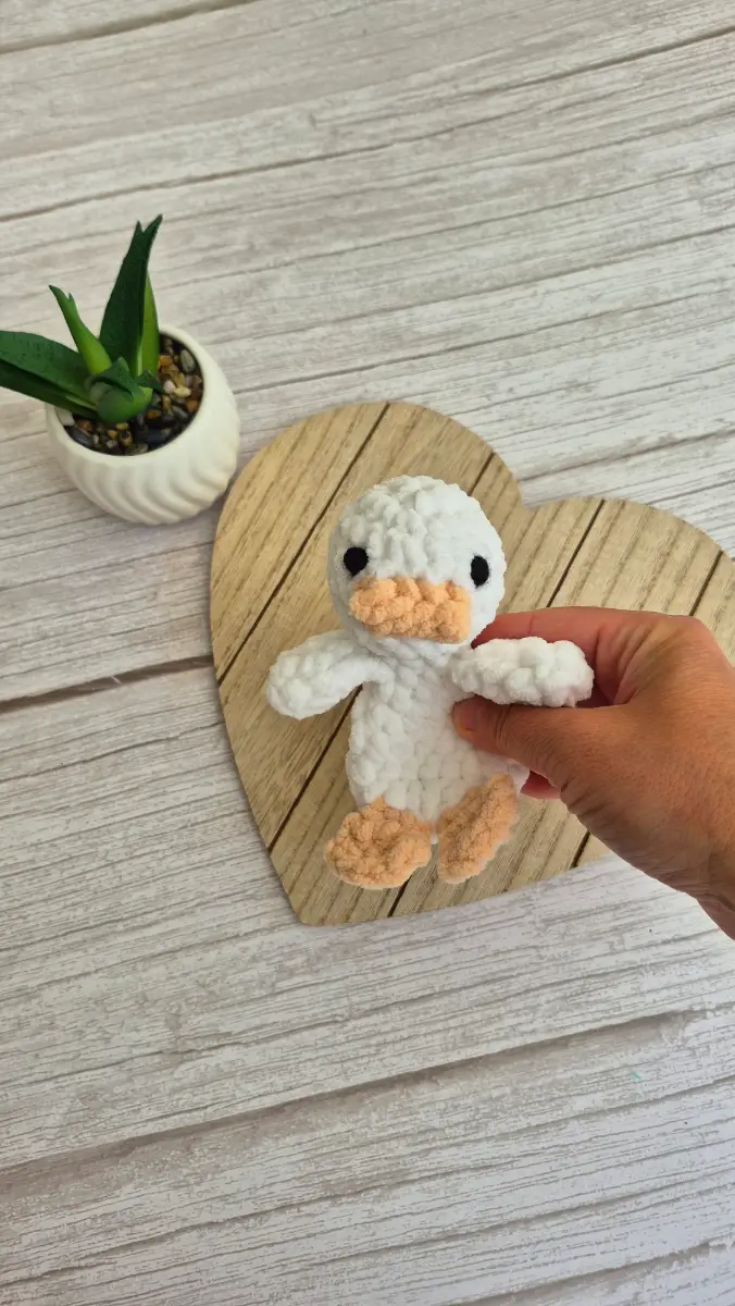 Small Crochet Duck Lovey | Soft Duck Snuggler | Baby Comfort Toy | White Duck Gift