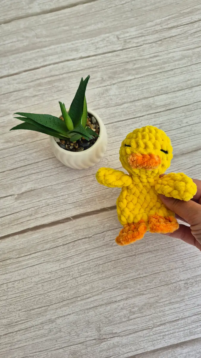 Small Crochet Duck Lovey | Soft Yellow Duck Snuggler | Baby Comfort Toy | Baby Gift