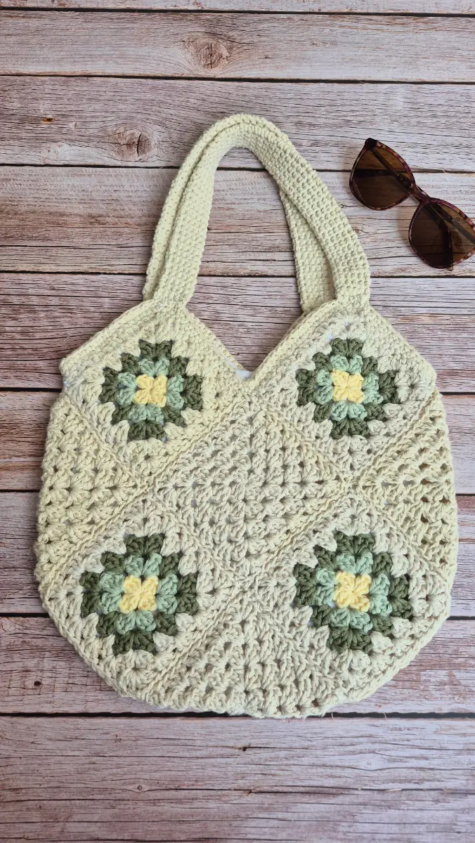 Crochet Lined Shoulder Bag – Cream