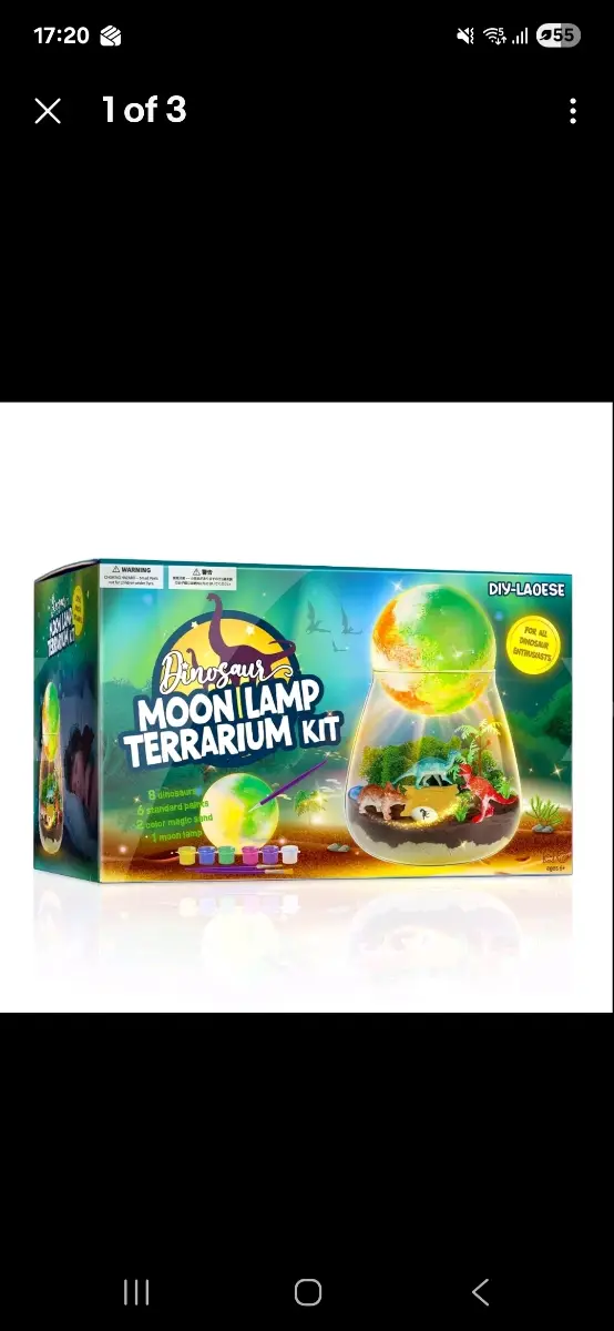 Dinosaur moon lamp terrarium kit. Kids crafts