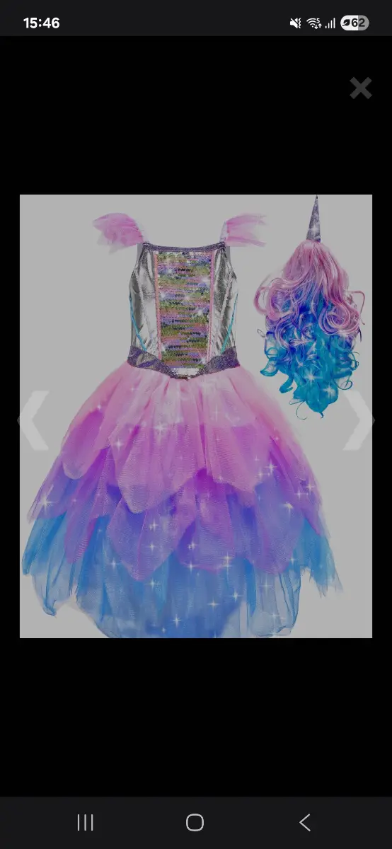 Ikali girls unicorn dress and wig 6-8 Yrs