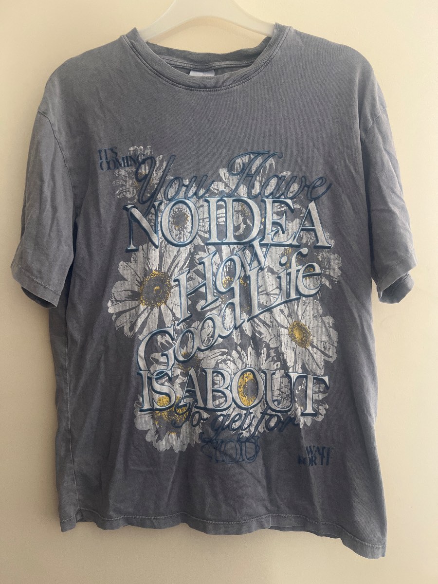 Light grey oversized bershka logo top