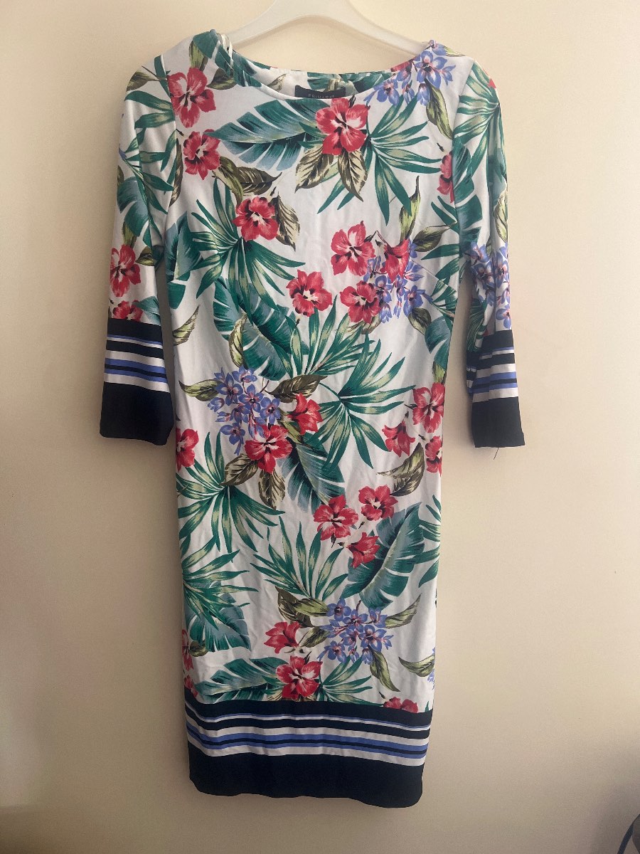 Colourful half sleeve long dress