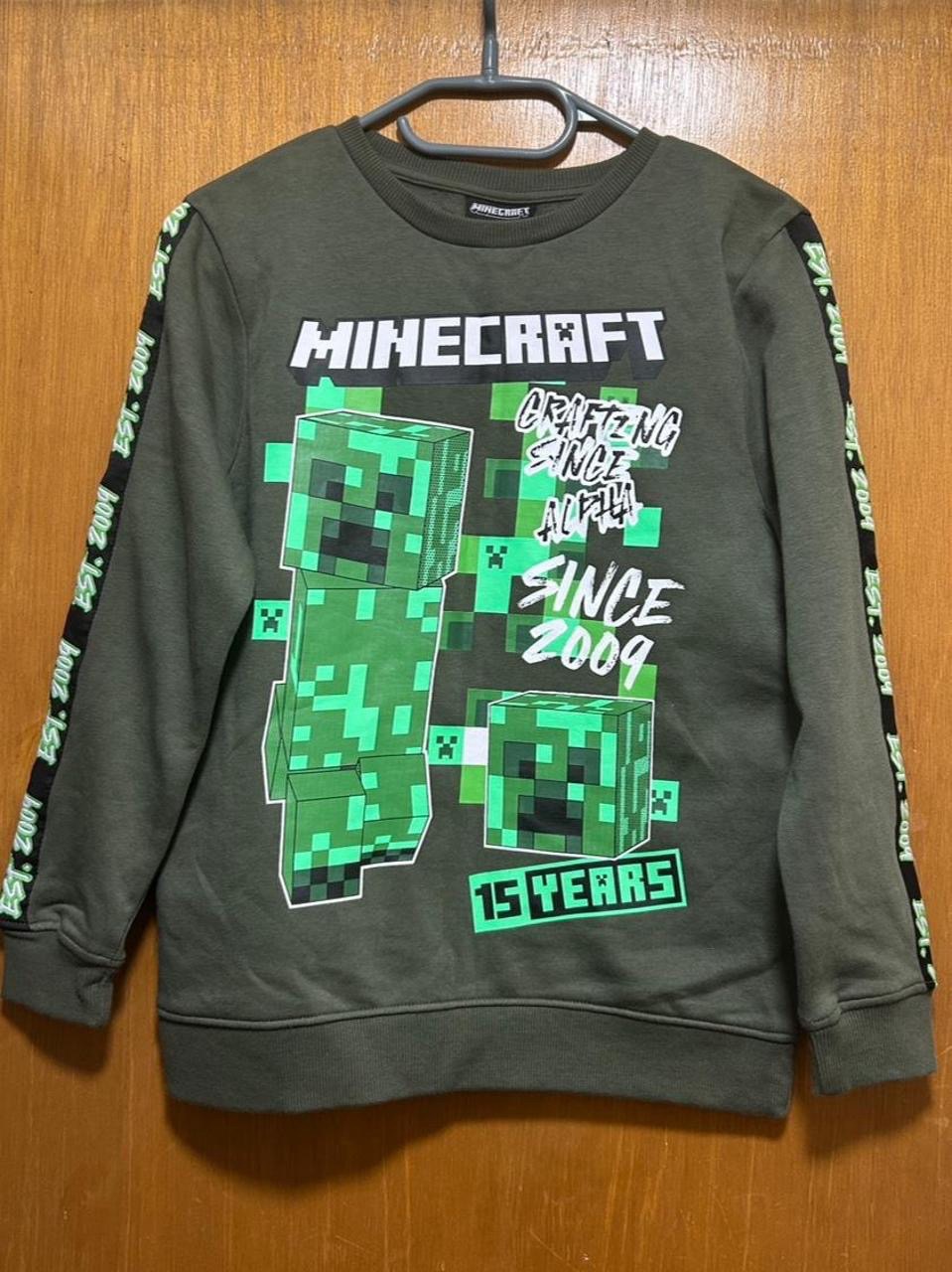 Minecraft Creeper Boys Green Sweatshirt Jumper 10-11 Years Gaming
