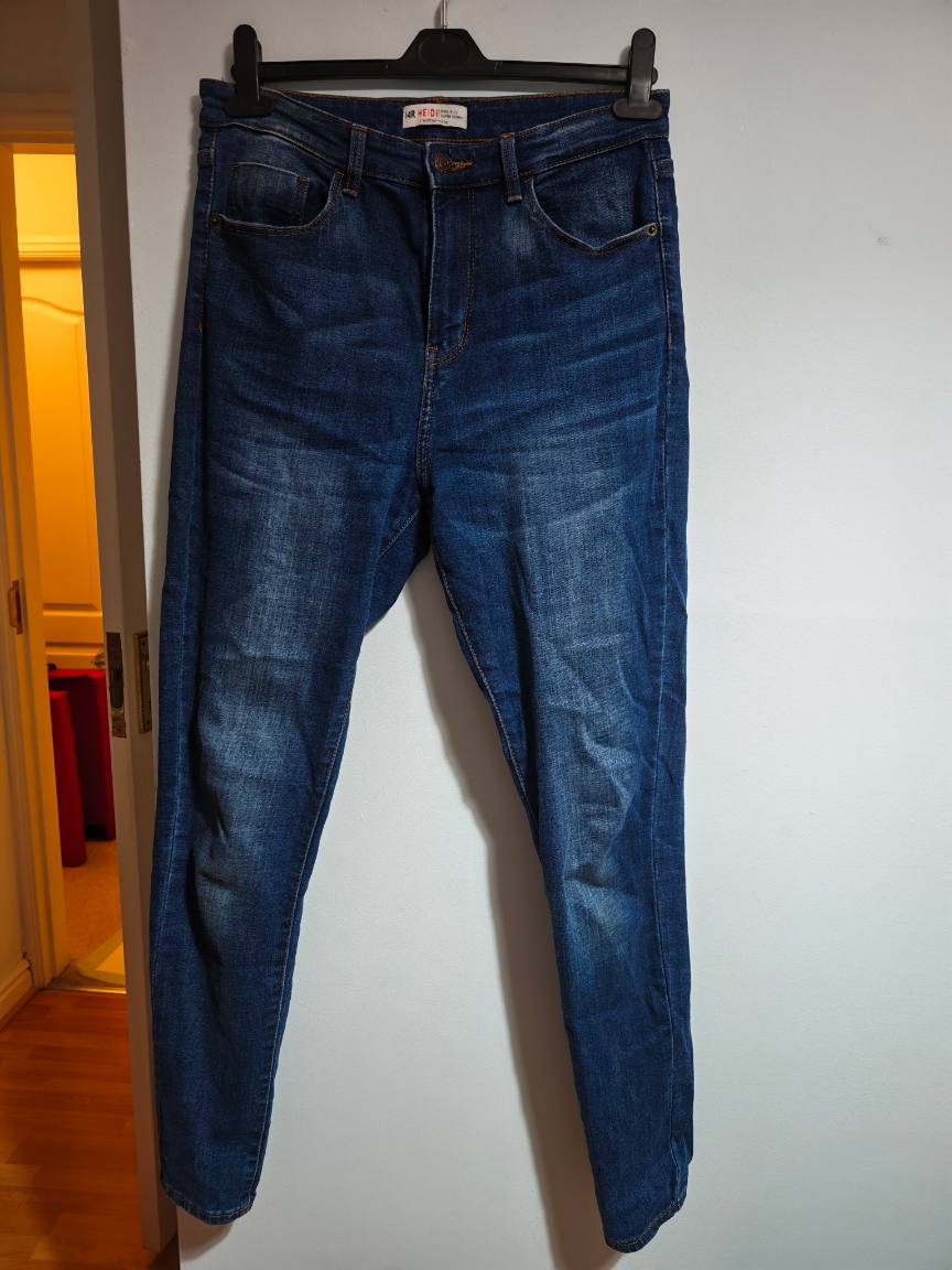 Redherring Heidi High Rise Super Skinny Blue Stretch Denim Jeans 14R 34in