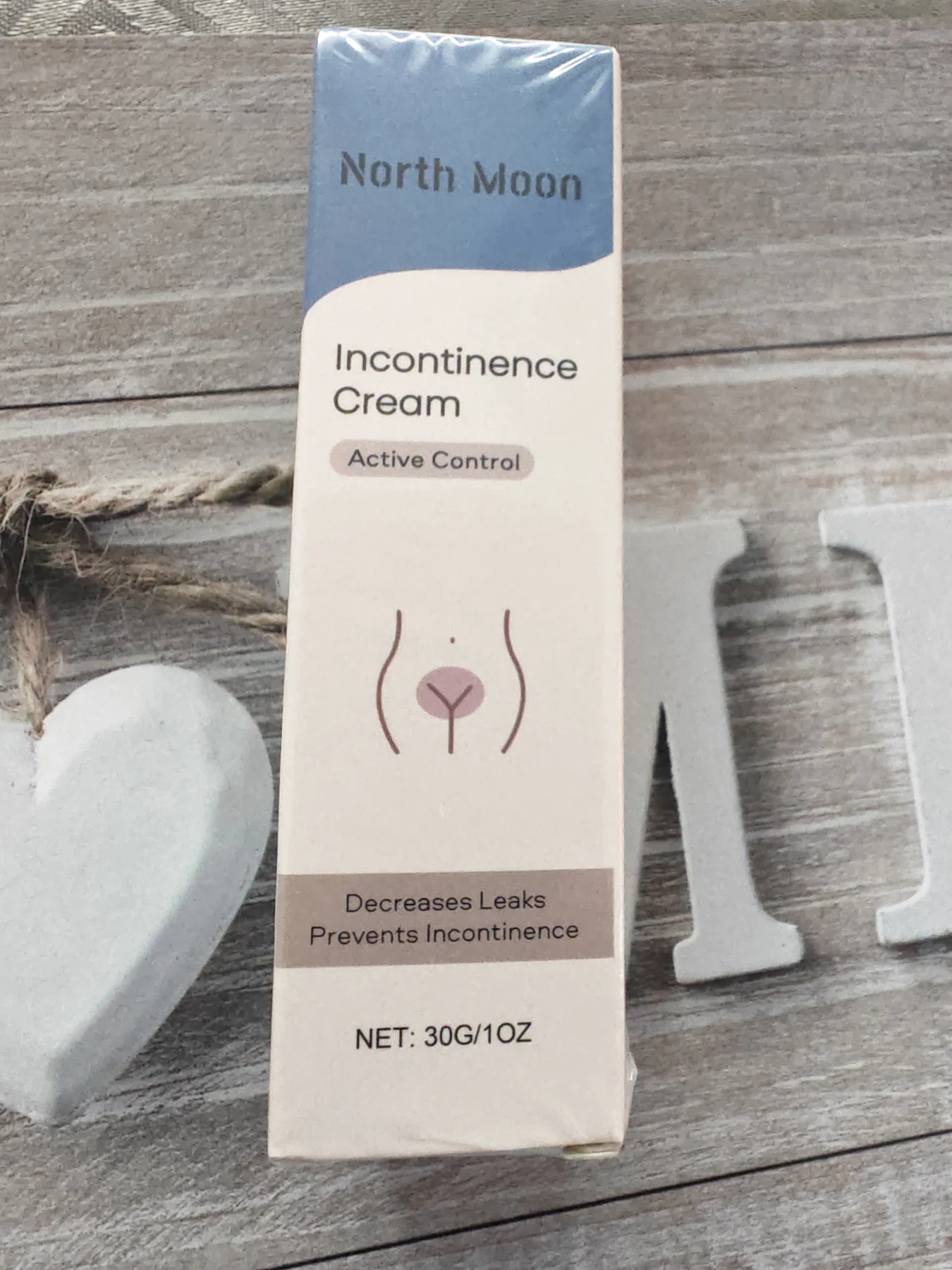 North Moon Incontinence Cream,  topical product featuring claims of active control