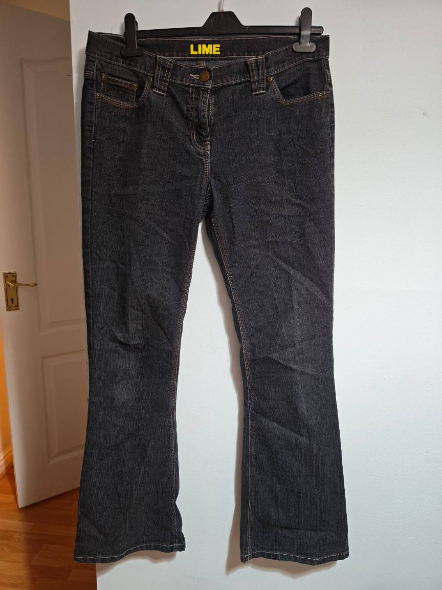 Lime Women’s Bootcut Dark Wash Blue Stretch Denim Jeans Size 14 Regular