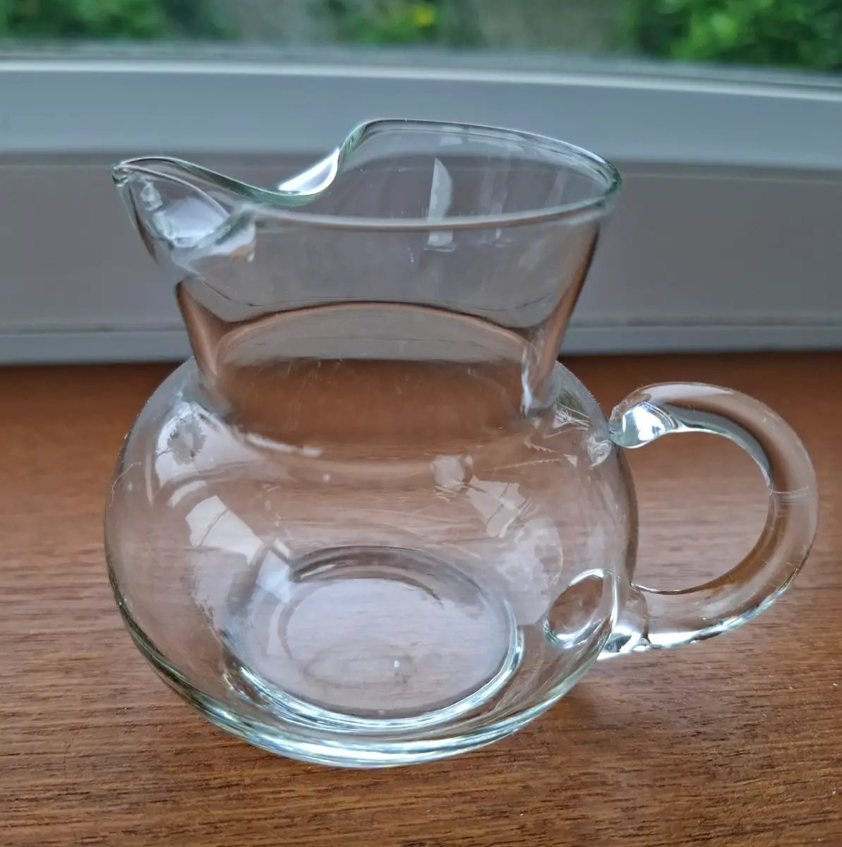Vintage Clear Glass Jug Small French Style Pitcher 8cm