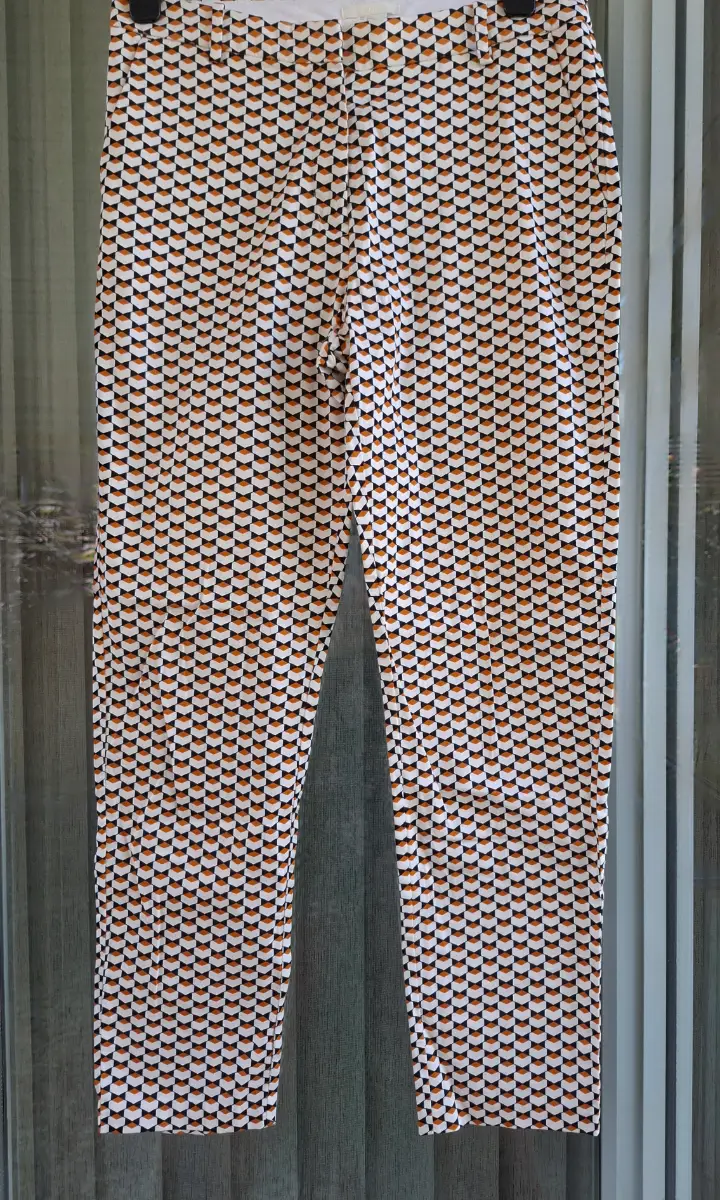 Geometric Pattern Trousers UK 10 H and M 26 Inch Leg