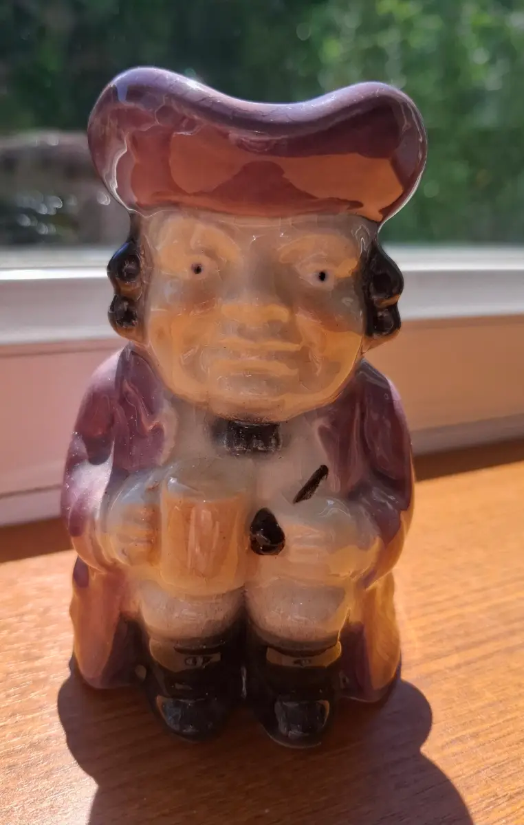 Vintage Character Jug Purple Glaze Small Pottery Pitcher