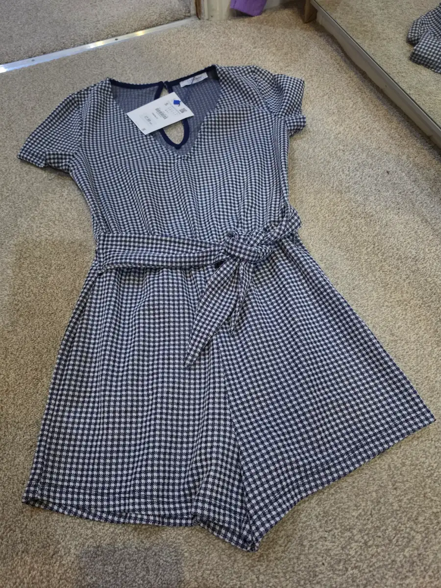 Zara gingham playsuit, size S