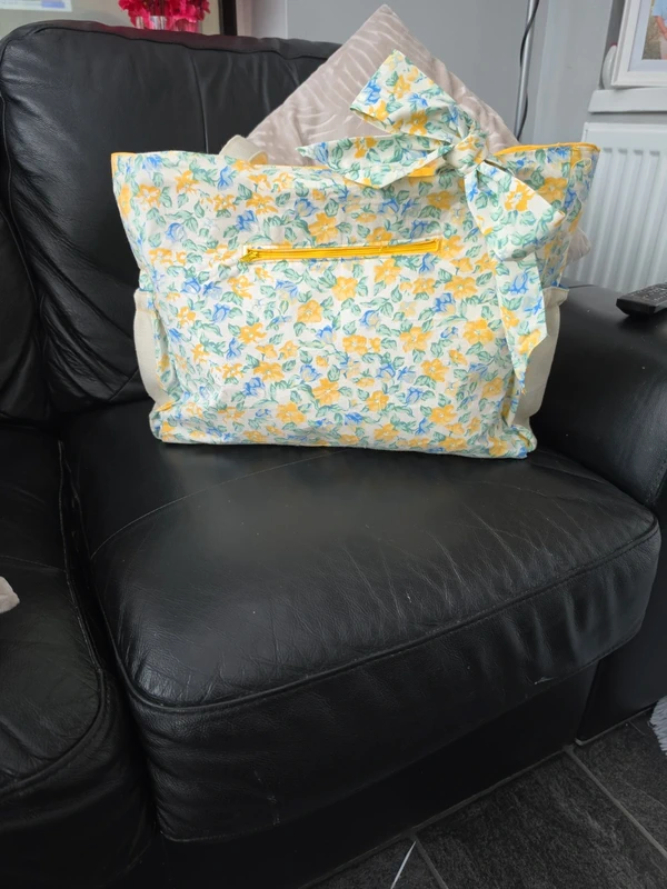 ladies tote bag yellow beige