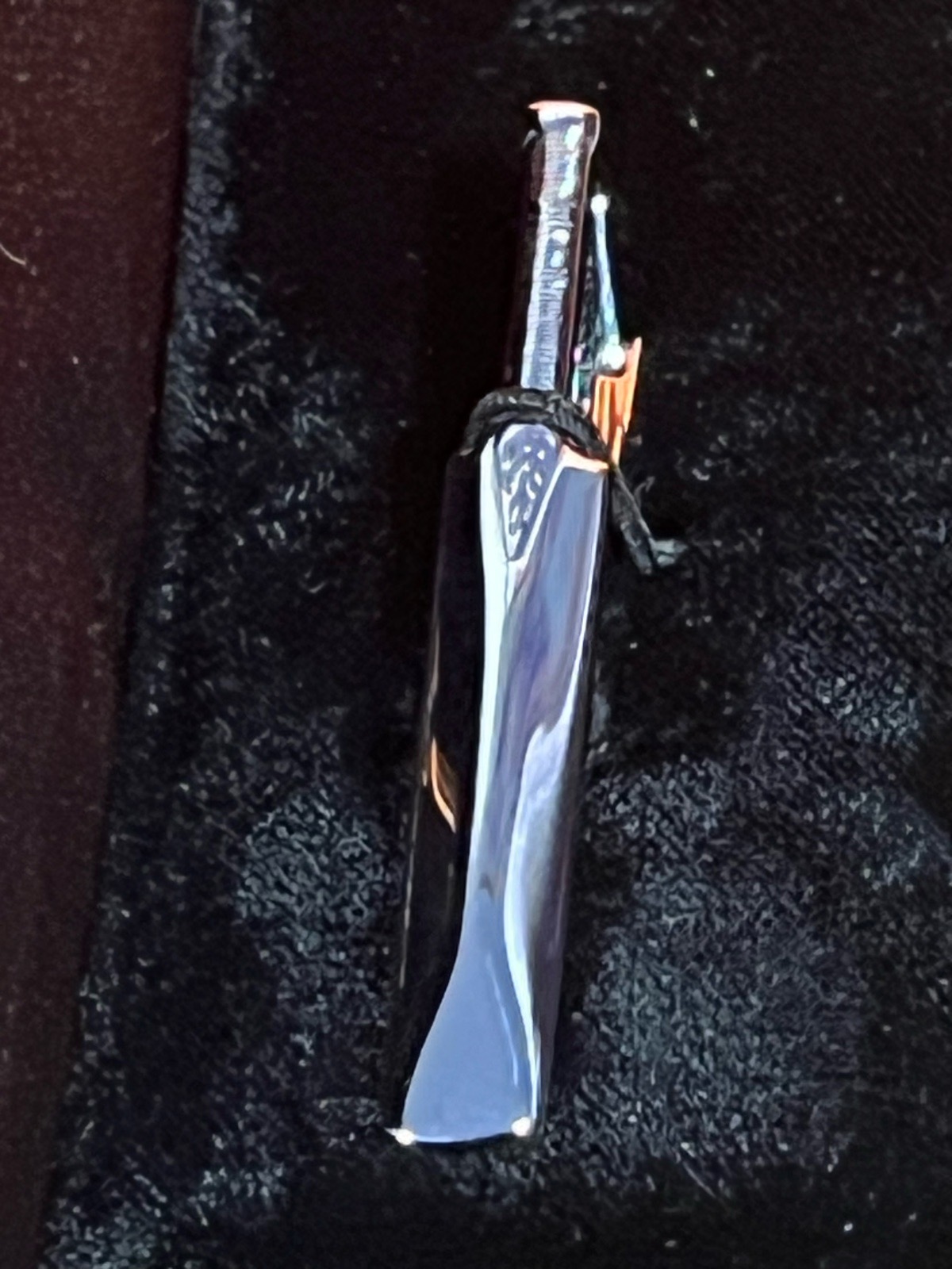 Vintage Stratton Cricket Bat Tie Clip Silver Tone Novelty Sports In H Samuel Box