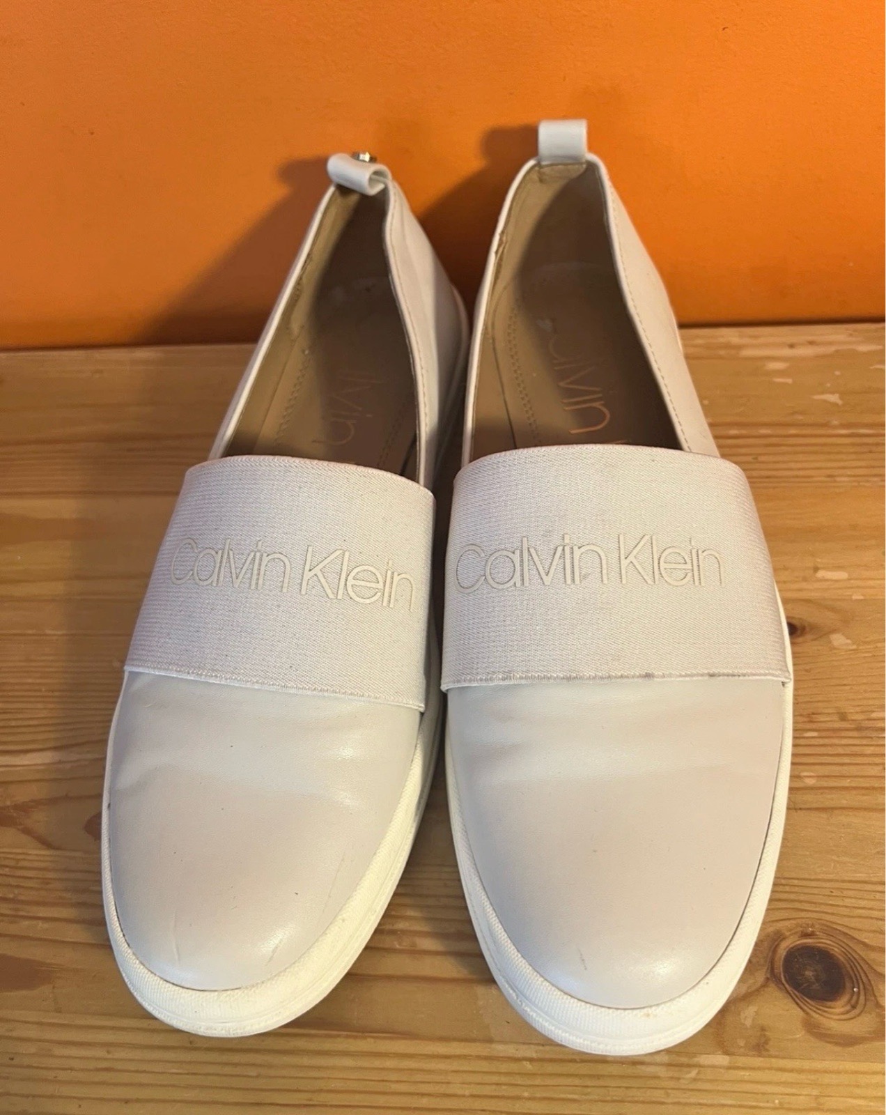 Calvin Klein Morina Cream Slip On Plimsoll Trainer Sneakers EU 38 / UK 5