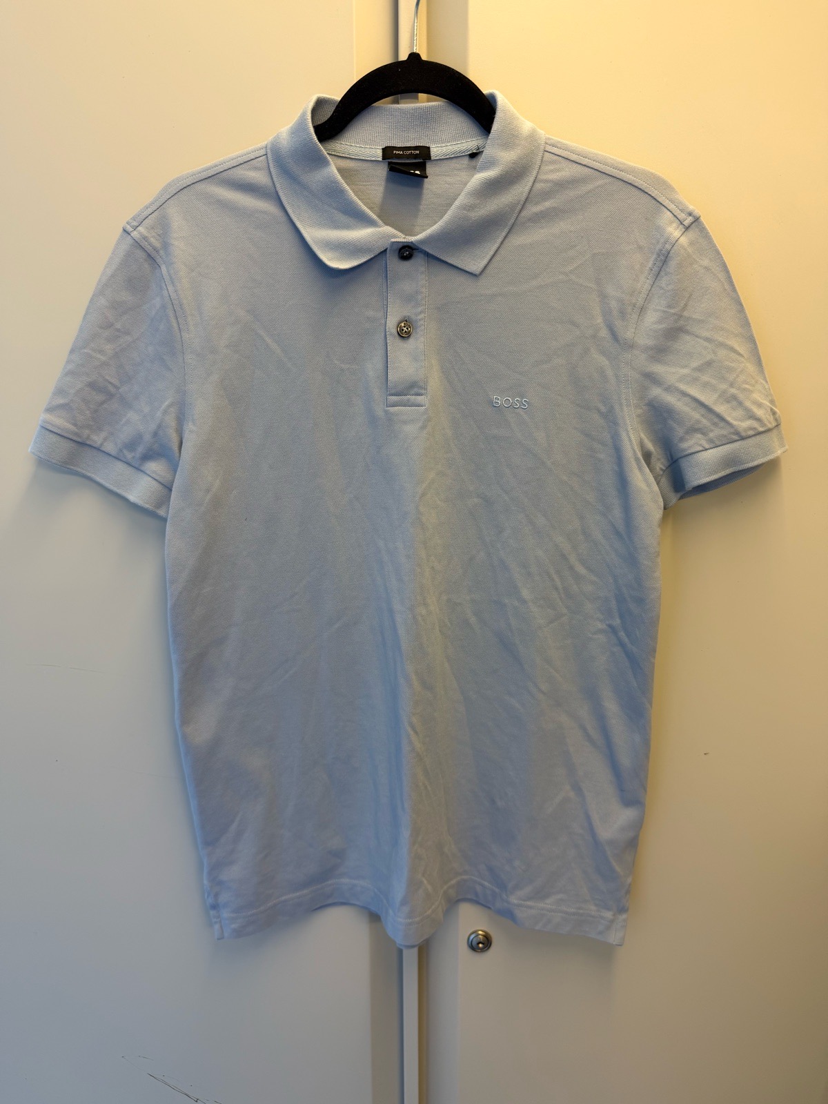 Hugo Boss Pique Polo Shirt - Light Blue - Size M
