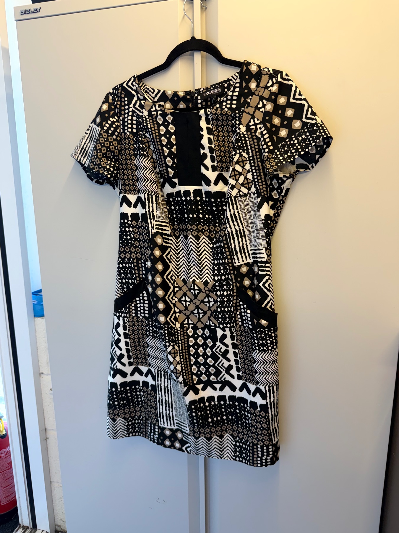 Debenhams Collection Geometric Patchwork Shift Dress with Pockets size 12