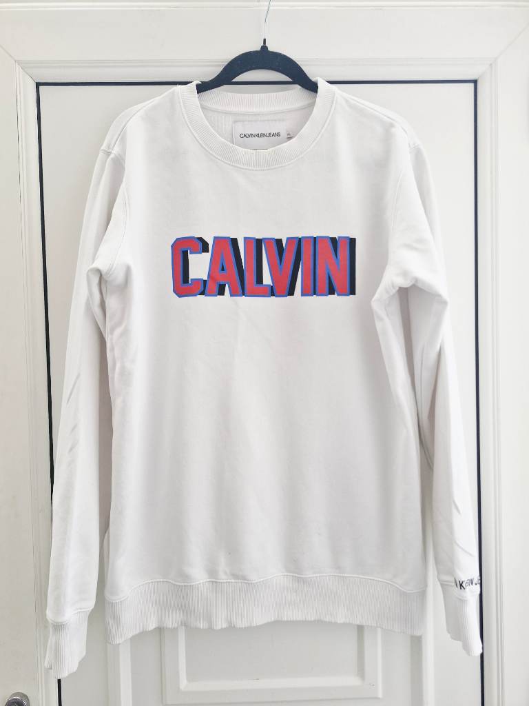 Calvin Klein Jeans Crew Neck Sweatshirt – Size XL – White