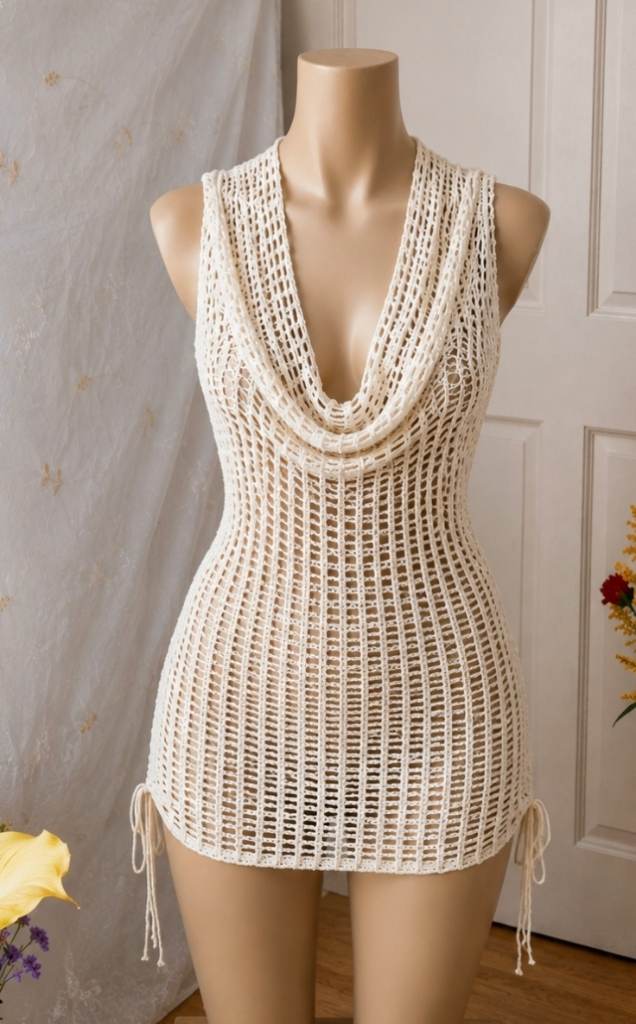 ROMWE Crochet Cut‑Out Cover‑Up Top / Dress – Size A – BNWT