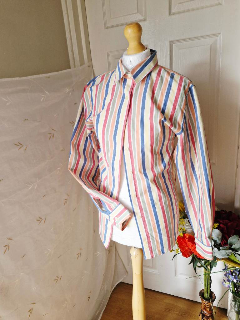 ORVIS Multicolour Stripe Long Sleeve Shirt – Size UK 14 – Excellent Condition