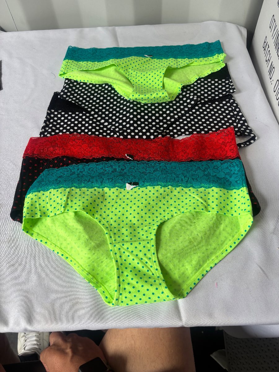 5 Pack Women’s Boyshort Knickers Size L Mixed Colours Lace Trim Stretch Briefs
