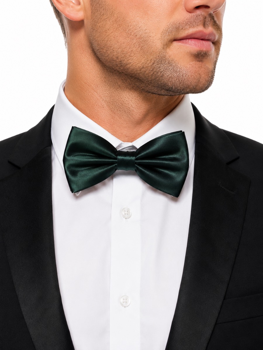 Premier Men’s Black Satin Bow Tie Adjustable Formal Wedding Evening Dress Bowtie New