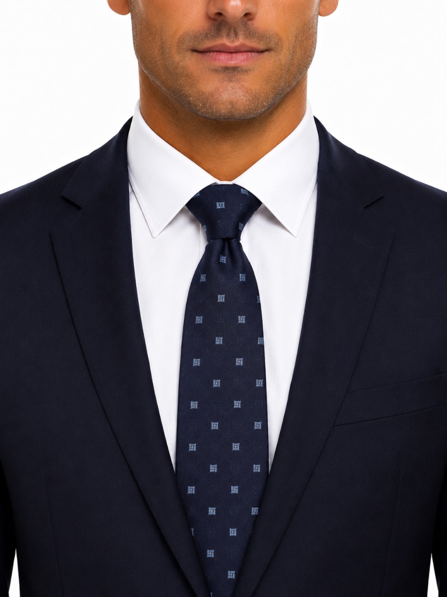 Premier PR769 Woven Squares Navy Men’s Tie One Size Formal Business Wedding New