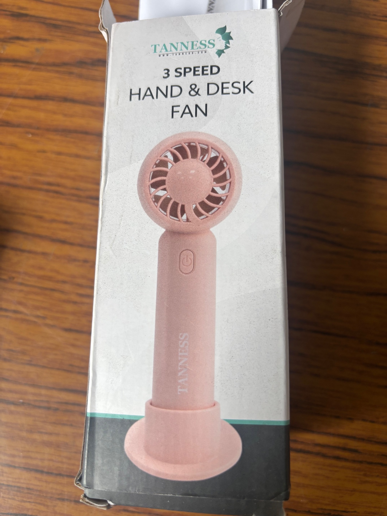 Tanness 3 Speed Hand & Desk Fan Pink Portable Rechargeable USB Mini Fan & Stand