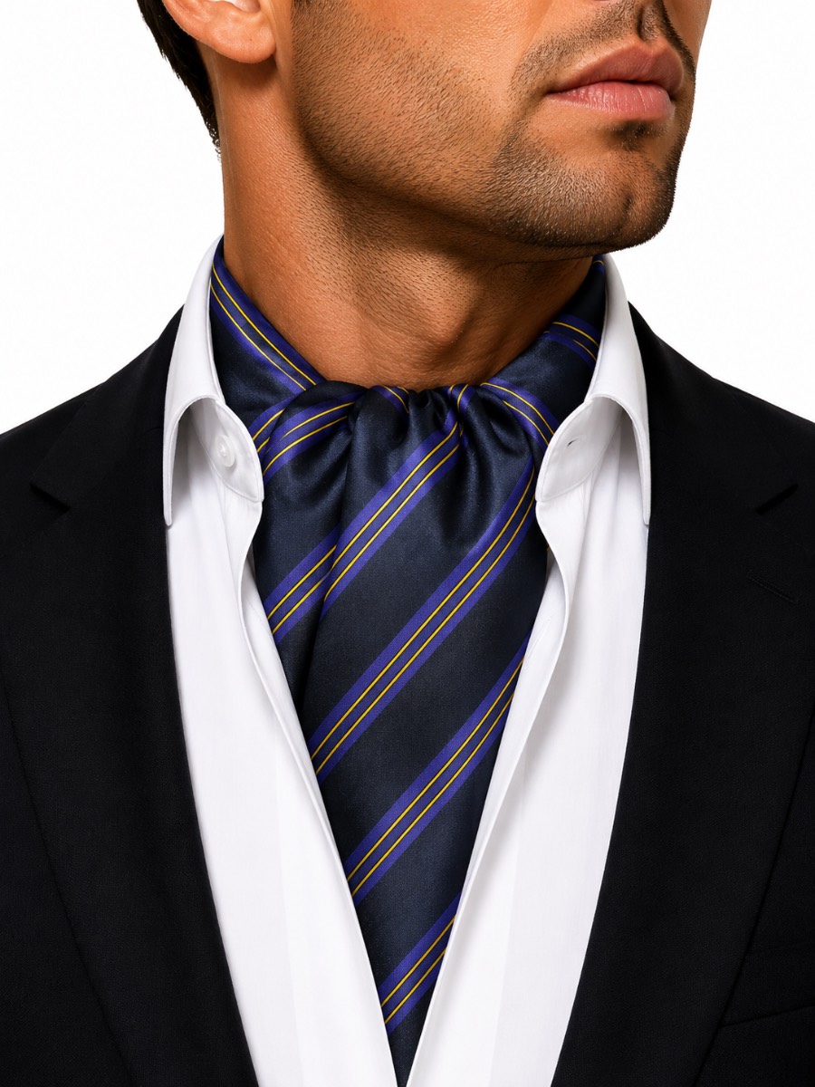 Add a sophisticated finish to your formal attire with this Premier satin cravat (ascot scarf) in an