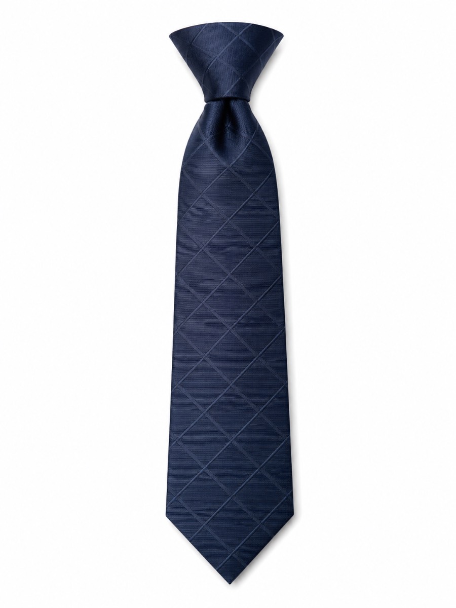 Premier PR790 Navy on Navy Windowpane Check Silk Tie Men’s One Size Formal Business Wedding New